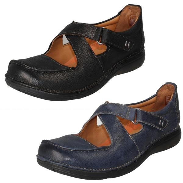 Clarks Ladies Unstructured by Clarks Hook and Loop Casual Shoes Un Loop Strap