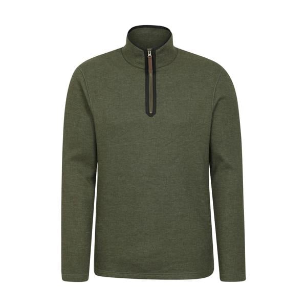 Mountain Warehouse Mens Beta Contrast Zip Top - Dark Khaki - 