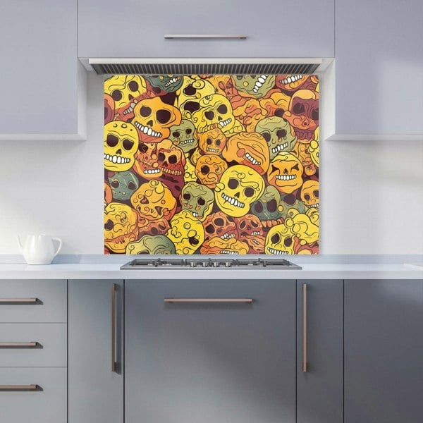 Warren Reed - Designer Autumnal Skulls Pattern Kitchen Splashback