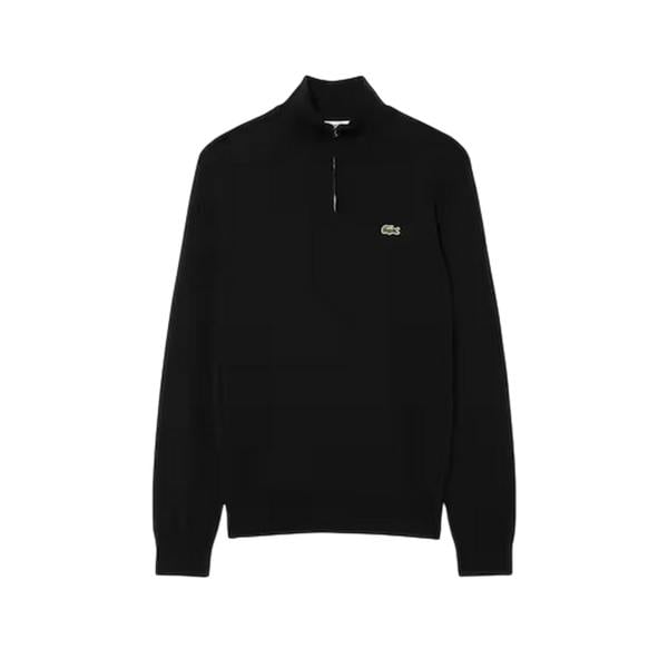 Lacoste Mens Quarter Zip Casual Jumper - Black - 