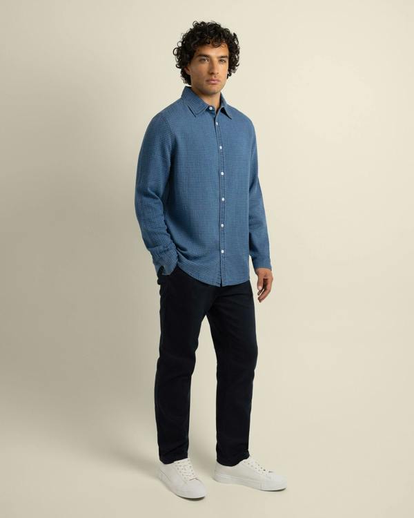 Larsson & Co Niles - Grid Denim Long Sleeve Shirt