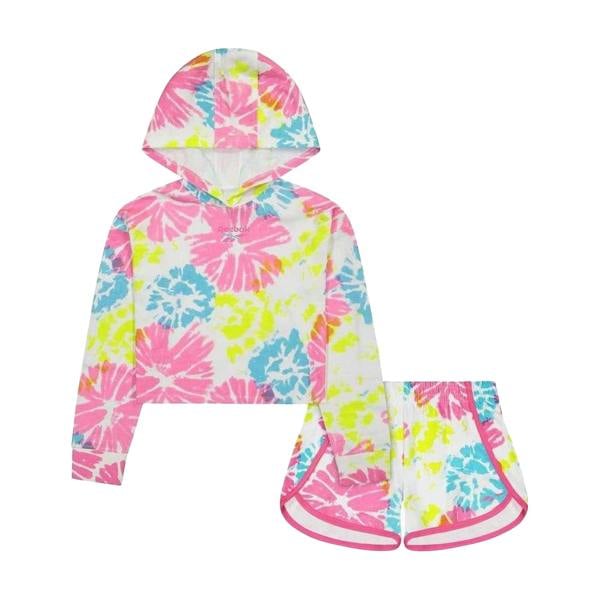 Reebok Girls Hoodie And Shorts Set - Carmine Rose - 