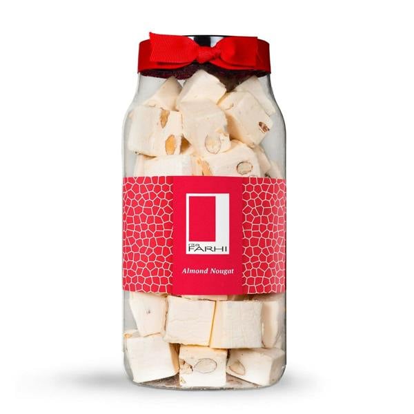 Rita Farhi Golden Crescent Gift Collection – Gold Sugared Almonds & Almond Nougat Jar, Palm oil free, 1000g