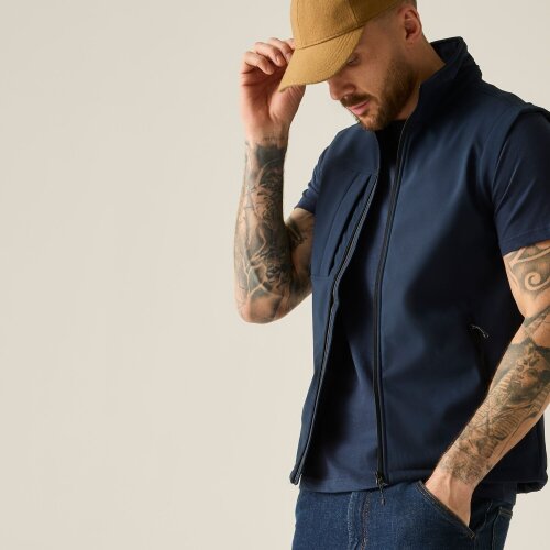 Regatta Mens Flux Softshell Body Warmer - Navy/Navy