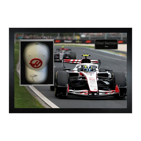 Oliver Bearman Signed Haas F1 Cap Iconic Frame (ACG Cert)