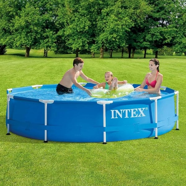 Intex 12ft x 30in Metal Frame Swimming Pool with Filter Pump UK Plug