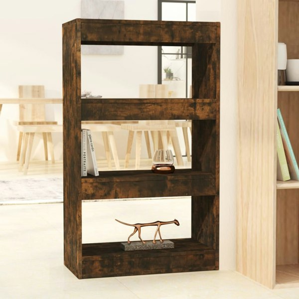 Berkfield Book Cabinet/Room Divider Smoked Oak 60x30x103 cm Engineered Wood