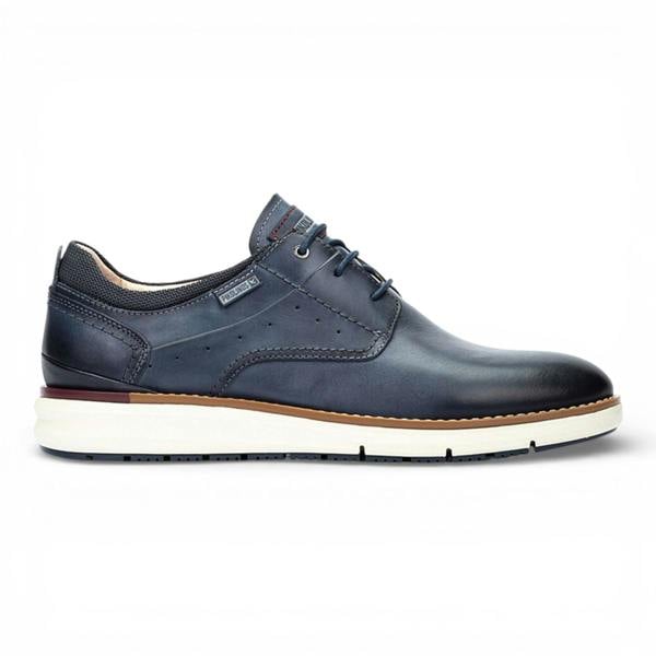 Pikolinos Men's Blue Leather Lace-Up Sneaker Trainers Shoes - Manacor