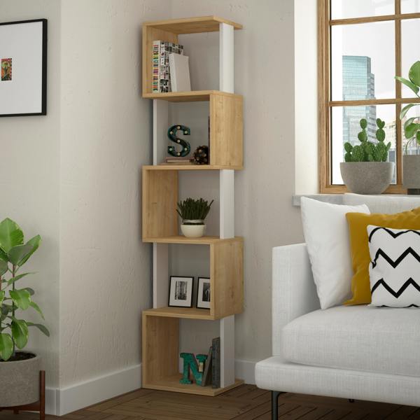 Decortie Piri 5 Tier Tall Freestanding Bookcase (H) 161cm