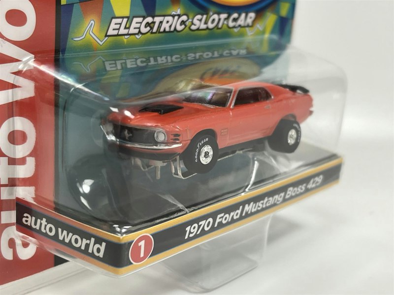 Auto World Slot Cars 1970 Ford Mustang Boss 429 Orange Thunderjet Ultra G HO Slot Car SC377-1