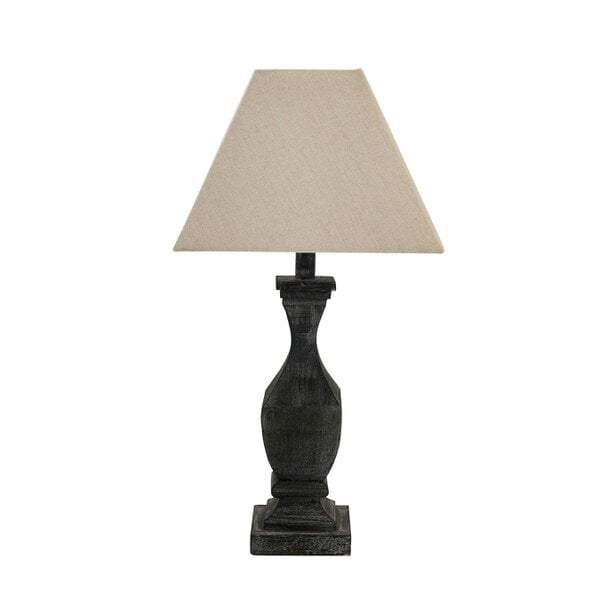 Wyld Haus Mossfern Black Wooden Column Table Lamp