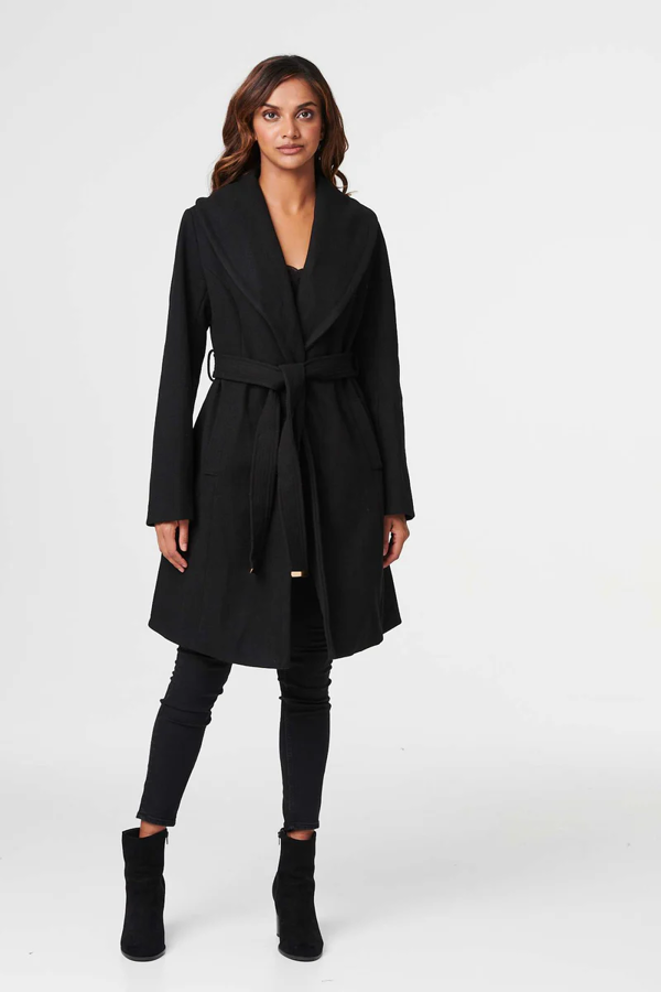 Izabel London Wrap Front Tie Waist Coat