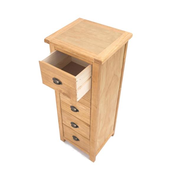 Cabinet Bits Lugo 5 Drawer Narrow Chest of Drawers Brass Cup Handle