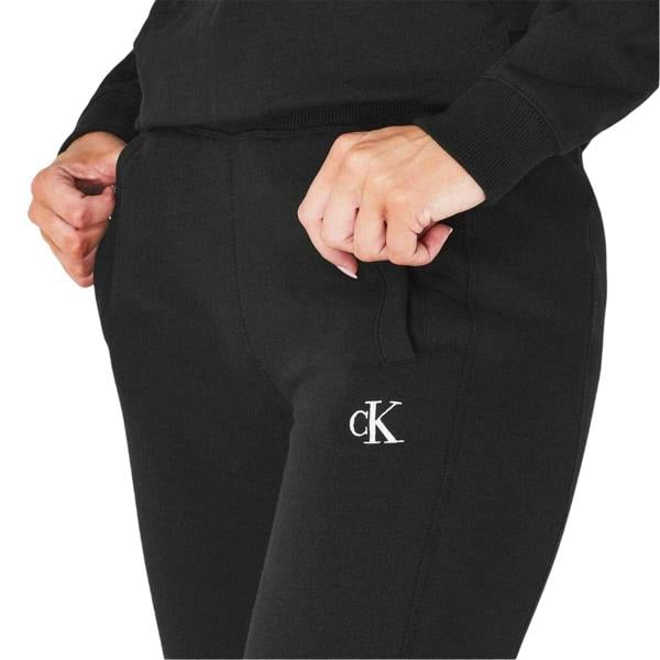 Calvin Klein Womens/Ladies Jeans Cotton Blend Embroidered Logo Joggers - Black - 