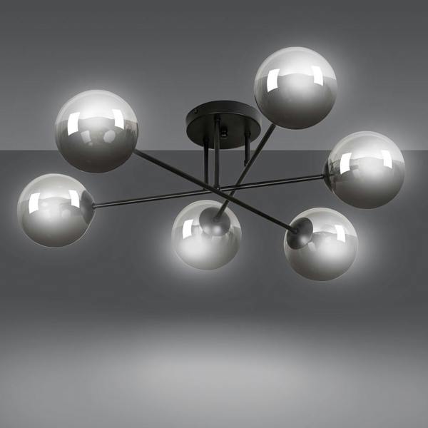 Emibig BRENDI Ceiling lamp  6 x E14 Black with Graphite Shade