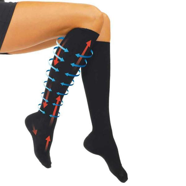 Travel Blue Flight Compression Socks for Men & Women | Improve Blood Circulation, Anti-Fatigue