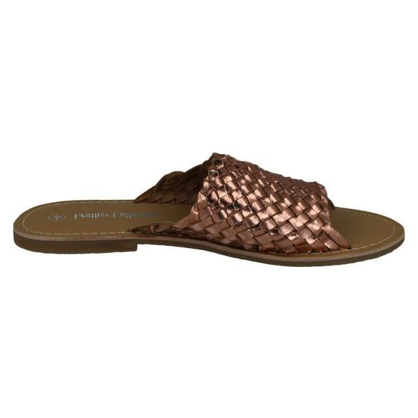 Leather Collection Ladies Leather Collection Flat Weave Vamp Mules F00192