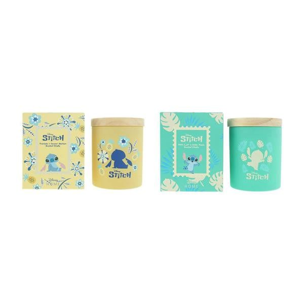 Disney Stitch Scented Candle Gift Set 2×195g - Pineapple & Coconut Blossom, Pla Leaf & Malay Apple