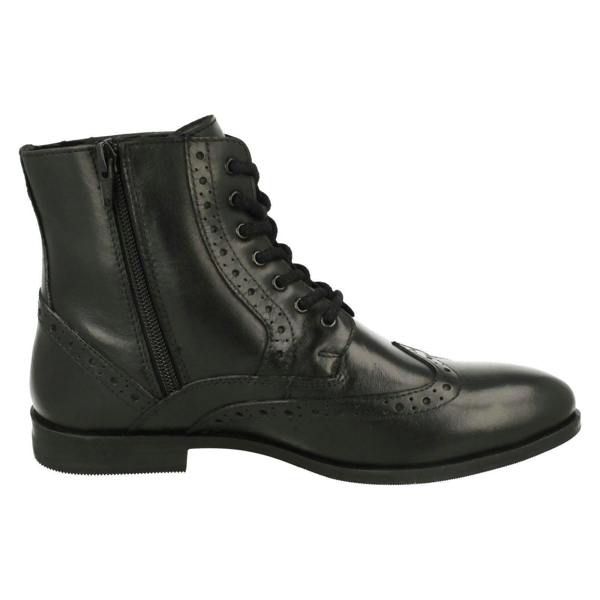 Leather Collection Ladies Leather Collection Brogue Lace Up Detailed Boots F4456