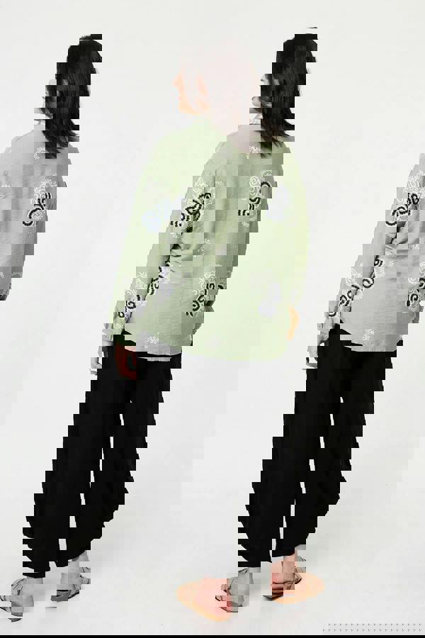 Khaki | Curve Embroidered Relaxed Shirt