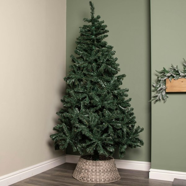 Samuel Alexander 40/58cm Samuel Alexander Medium KD Plastic Wicker Rattan Woven Christmas Tree Skirt in Grey