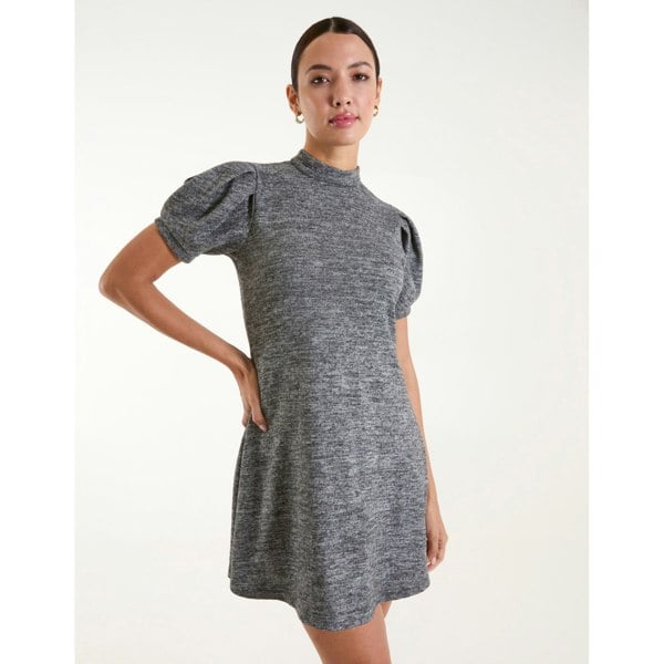 Blue Vanilla Puff Sleeve Smock Dress