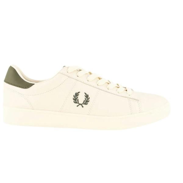 Fred Perry Spencer Leather Ecru Trainers UK 7