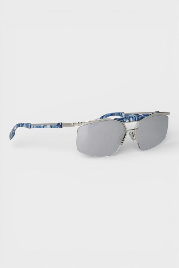 DIOR Mens Psychedelic Square-Frame Sunglasses Silver Grey Lens