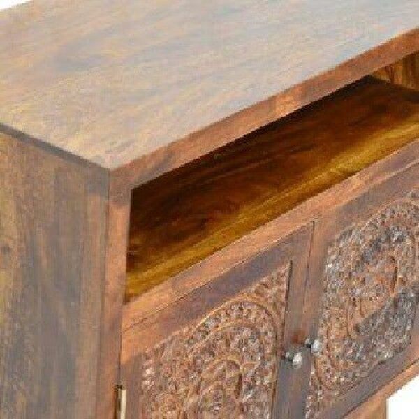Wyld Haus Talloires Antique Style Cabinet Entertainment TV Media Unit 2 Doors Open Shelf