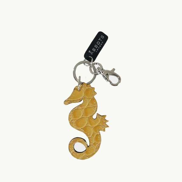 Assots London 'SEA HORSE' Super Cute Croc Leather Key Ring Holder