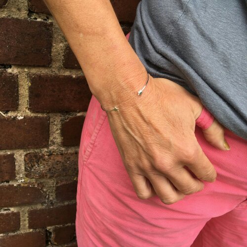 Reeves & Reeves Sterling Silver Two Star Cuff Bracelet