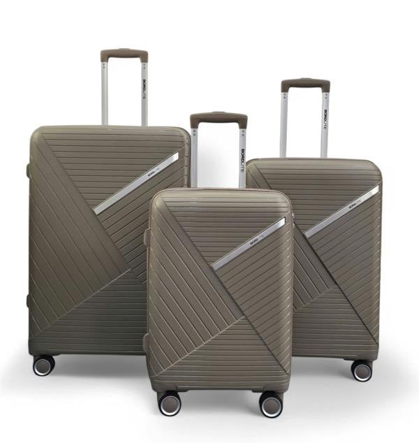 Infinity Luggage Robust PP Hard Shell 8 Wheels Luggage Travel Holiday Cabin Suitcase Set