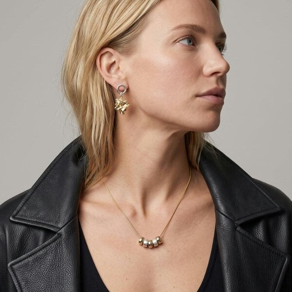 Uchi & Soto Nami Mixed Metals Molten Drop Earrings