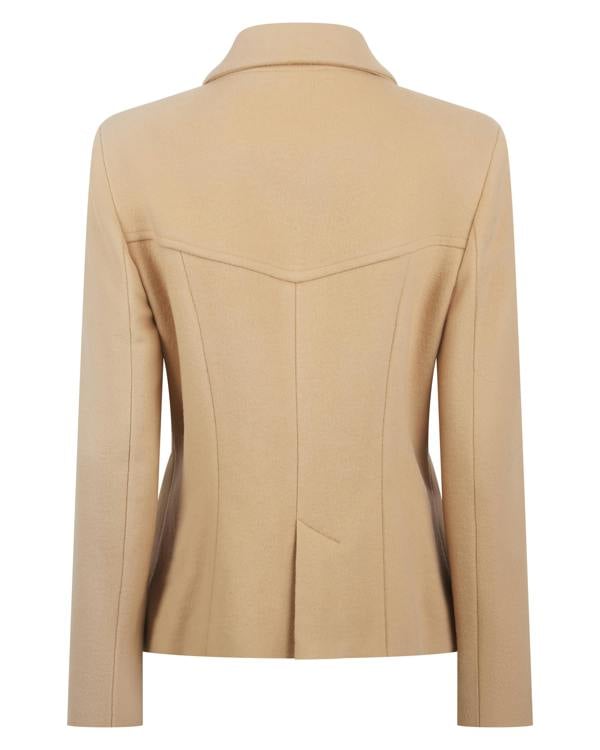 Myles Anthony Almond Reefer Style Wool & Cashmere Jacket
