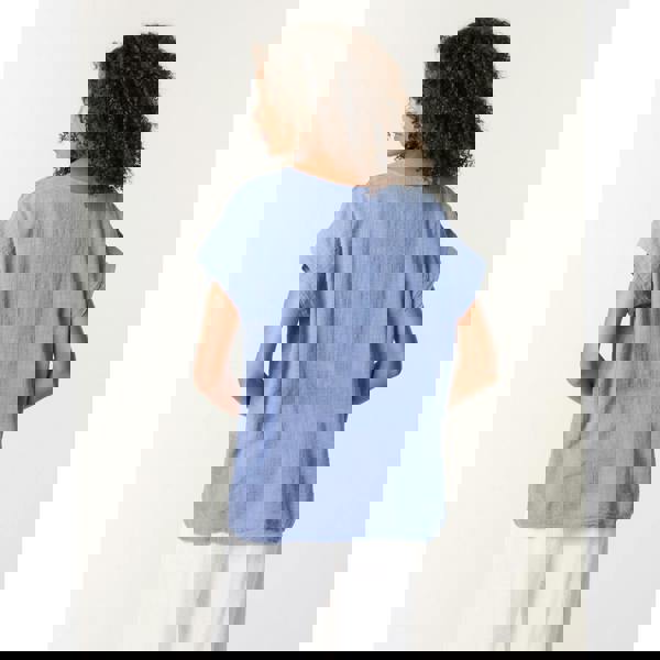 Blue Vanilla Lace Pattern Cotton Top