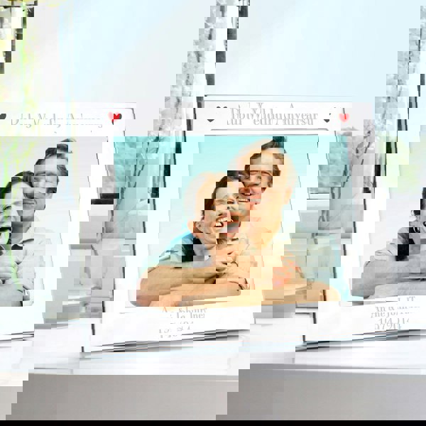 Personalised Memento Company Personalised Silver 5x7 Ruby Anniversary Landscape Photo Frame