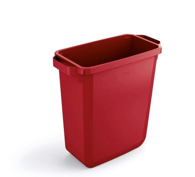 Durable 60L Waste Bin Red | Rectangular Recycling Bin | Food Bin | DURABIN