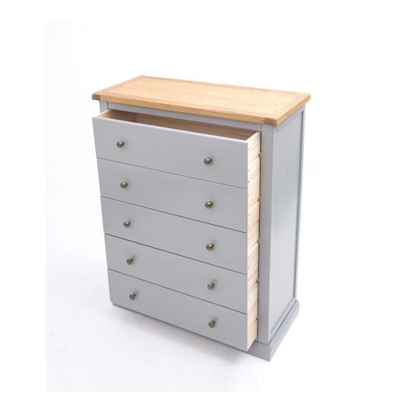 Cabinet Bits Rocca 5 Drawer Chest of Drawers Brass Knob
