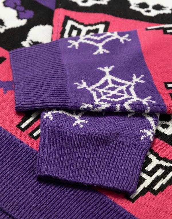 Monster High Womens Multicoloured Skull & Snowflake Fairisle Christmas Jumper