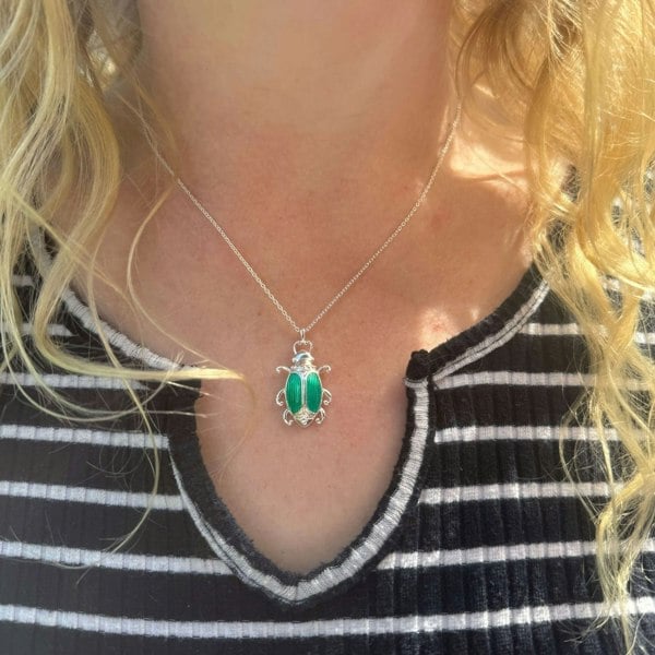 Green Queen Beetle Necklace - Reeves & Reeves