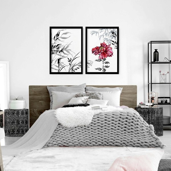 Art decor for walls | set of 2 Japanese wall art prints for bedroom