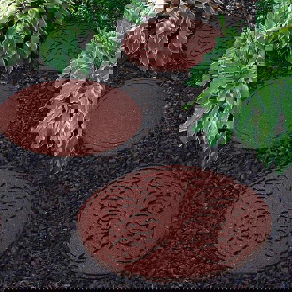 brown rubber stepping stones butterfly design