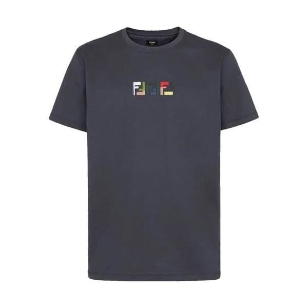 Fendi Triple FF Logo T-Shirt   in  Navy