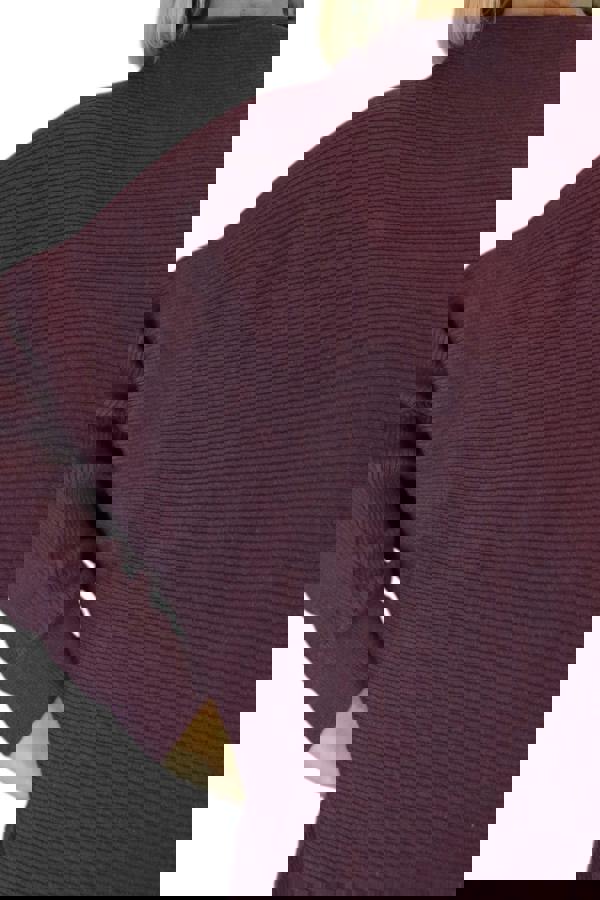 Paulo Due Women's Ribbed Turtle Neck Batwing Jumper