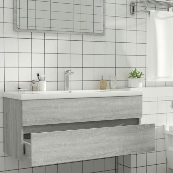 Berkfield Sink Cabinet Grey Sonoma 100x38.5x45 cm Engineered Wood