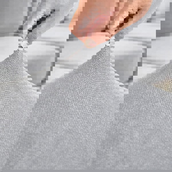 Anyhouz Anyseat Sofa Cover Light Gray L-Shape Polyester Chenille Thick Stretchable Cushion For Living Room Enlarge Size Extra Large