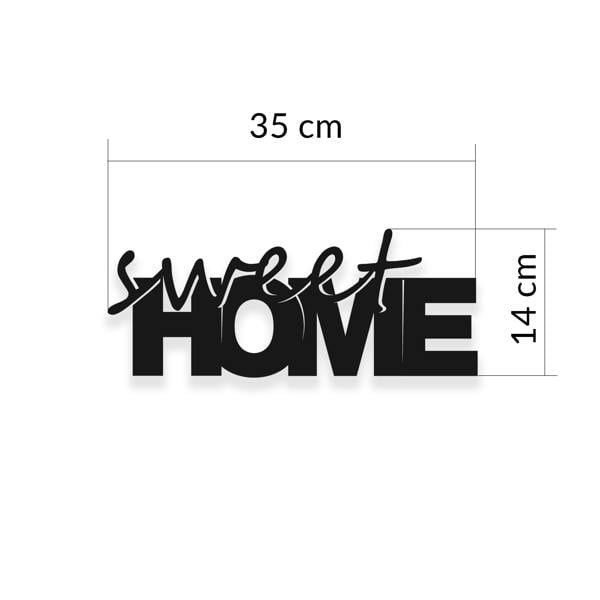 Decortie Modern Sweet Home Metal Art Wall Home Decorative Ornament, Black
