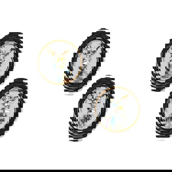 Exceptional Art Donkey Jack & Jennet Cosy Sketch - Oxford round frame