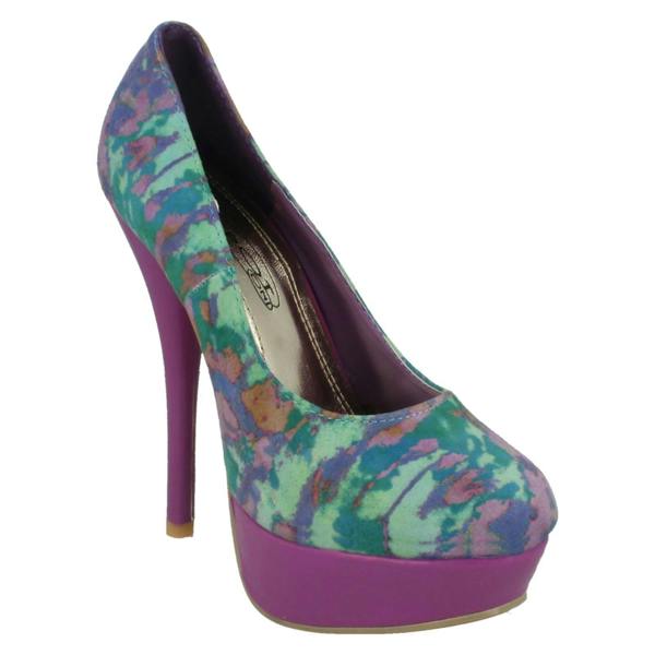 Spot On Ladies Spot On Heeled Platform Court Shoe