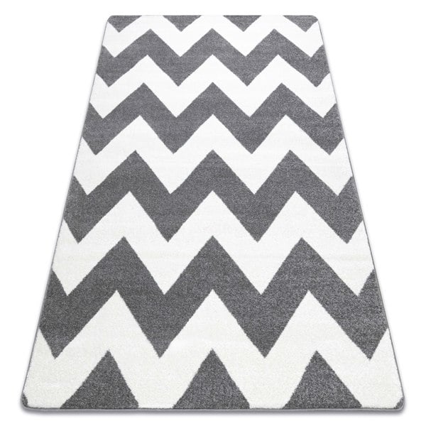 RugsX Sketch Rug - Grey & White Zig Zags